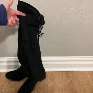 Over the knee black boots
